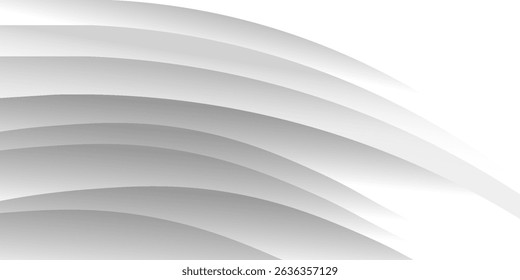 White geometric abstract background overlapping layers on bright space with line effect decoration. Circle style concept modern graphic design element for banner, flyer, card. vector