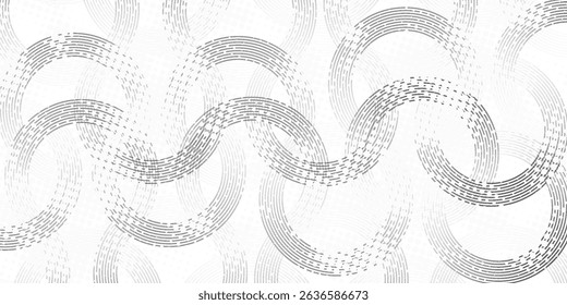 White geometric abstract background overlapping layers on bright space with line effect decoration. Circle style concept modern graphic design element for banner, flyer, card. Eps10