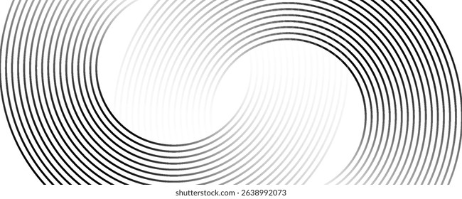 White geometric abstract background overlapping layers on bright space with line effect decoration. Circle style concept modern graphic design element for banner, flyer, card.
