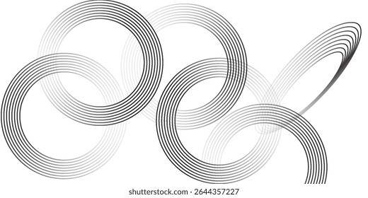 White geometric abstract background overlapping layers on bright space with line effect decoration. Circle style concept modern graphic design element for banner, flyer, card. Eps10