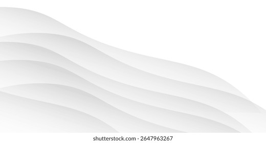 White geometric abstract background overlapping layers on bright space with line effect decoration. Circle style concept modern graphic design element for banner, flyer, card.
