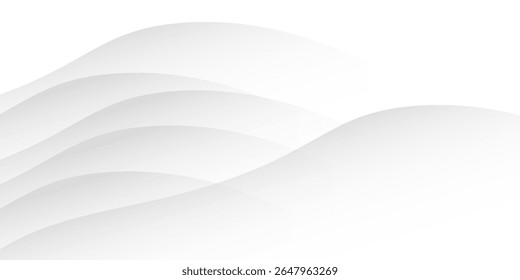 White geometric abstract background overlapping layers on bright space with line effect decoration. Circle style concept modern graphic design element for banner, flyer, card.
