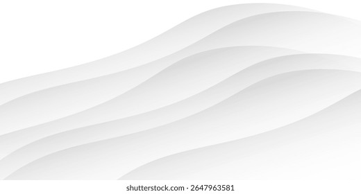 White geometric abstract background overlapping layers on bright space with line effect decoration. Circle style concept modern graphic design element for banner, flyer, card.