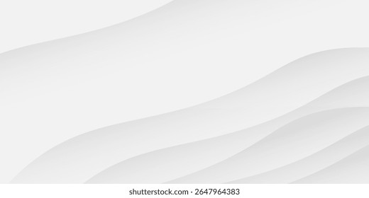 White geometric abstract background overlapping layers on bright space with line effect decoration. Circle style concept modern graphic design element for banner, flyer, card.