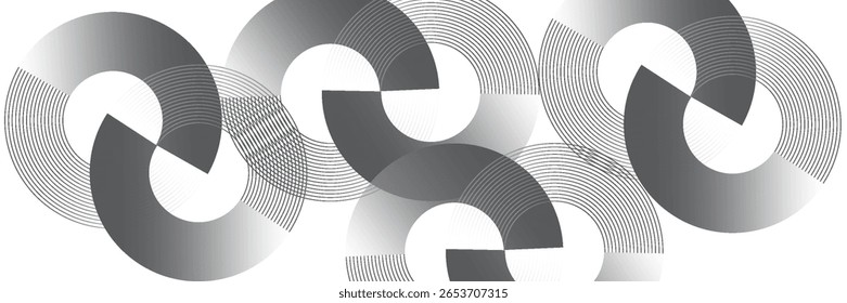 Weiße geometrische abstrakte Hintergrund überlappende Schichten auf hellem Raum mit Linie Effekt Dekoration. Circle-Style-Konzept modernes Grafikdesign-Element für Banner, Flyer, Karte. Vektor
