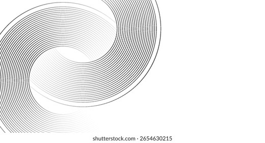 Fundo abstrato geométrico branco sobrepondo camadas no espaço brilhante com decoração de efeito de linha. Conceito de estilo de círculo elemento de design gráfico moderno para banner.