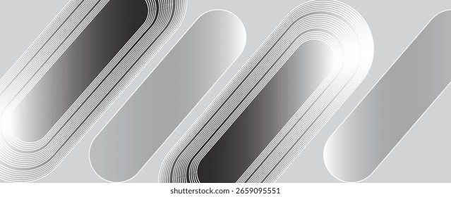 Fundo abstrato geométrico branco sobrepondo camadas no espaço brilhante com decoração de efeito de linha. Conceito de estilo de círculo elemento de design gráfico moderno para banner, folheto, cartão. vetores