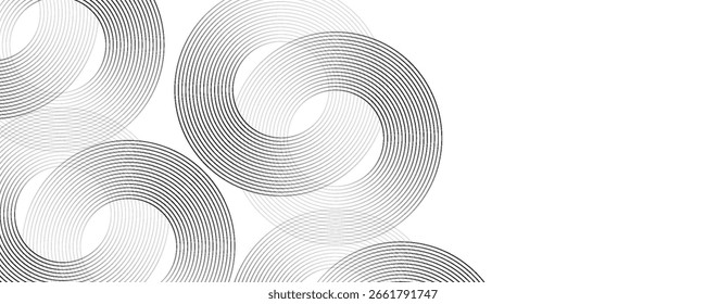 Fondo abstracto geométrico blanco que se superpone capas en el espacio brillante con la decoración del efecto de línea. Elemento de Diseño gráfico moderno del concepto del estilo del círculo para el Anuncio, volante, tarjeta