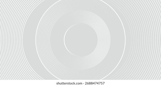 White geometric abstract background overlapping layers on bright space with line effect decoration. Circle style concept