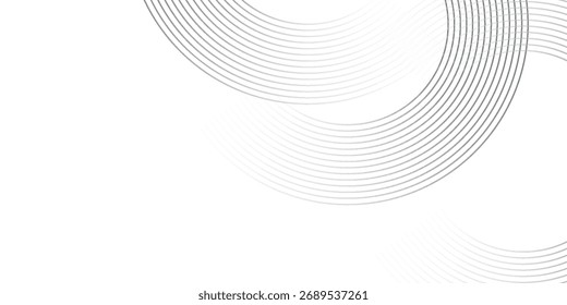 White geometric abstract background overlapping layers on bright space with line effect decoration. Circle style concept modern graphic design