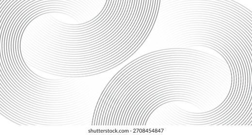 Fundo abstrato geométrico branco sobrepondo camadas no espaço brilhante com decoração de efeito de linha. Conceito de estilo de círculo elemento de design gráfico moderno para banner, folheto, cartão. Eps 10