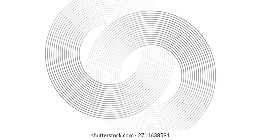 Weiße geometrische abstrakte Hintergrund überlappende Schichten auf hellem Raum mit Linie Effekt Dekoration. Circle-Style-Konzept modernes Grafikdesign-Element für Banner, Flyer, Karte.