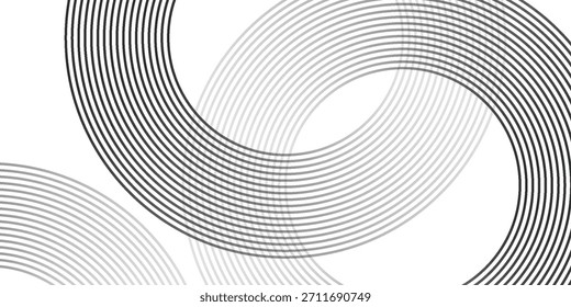 Fundo abstrato geométrico branco sobrepondo camadas no espaço brilhante com decoração de efeito de linha. Conceito de estilo de círculo elemento de design gráfico moderno para banner, folheto, cartão.