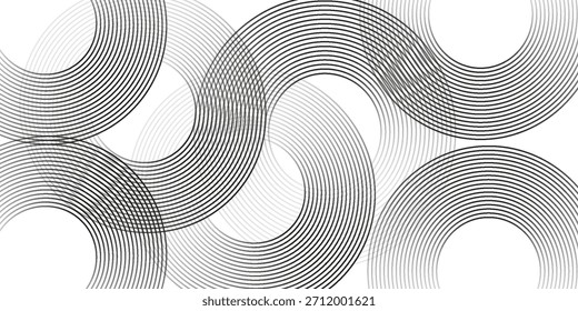 Fondo abstracto geométrico blanco que se superpone capas en el espacio brillante con la decoración del efecto de línea. Elemento de Diseño gráfico moderno del concepto del estilo del círculo para el Anuncio, volante, tarjeta.