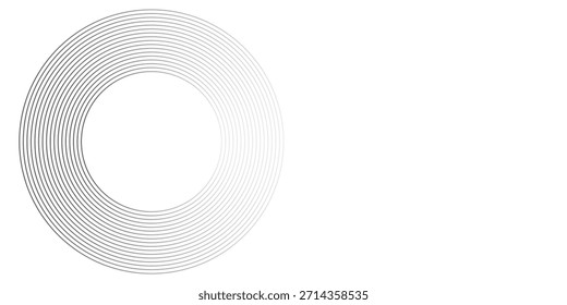 White geometric abstract background overlapping layers on bright space with line effect decoration. Circle style concept modern graphic design element for banner, flyer, card.