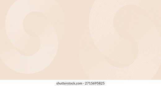 White geometric abstract background overlapping layers on bright space with line effect decoration. Circle style concept modern graphic design element for banner, flyer, card. vector

