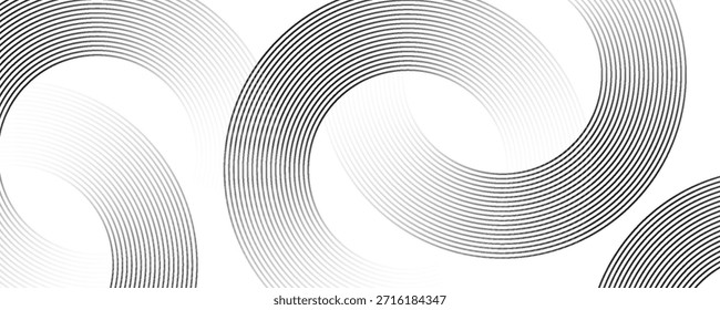 Fondo abstracto geométrico blanco que se superpone capas en el espacio brillante con la decoración del efecto de línea. Concepto de estilo de círculo