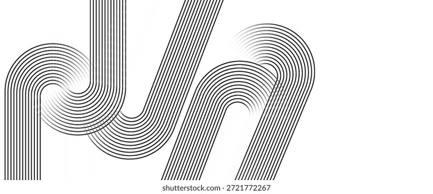 White geometric abstract background overlapping layers on bright space with line effect decoration. Circle style concept modern graphic design element for banner, flyer, card. vector


