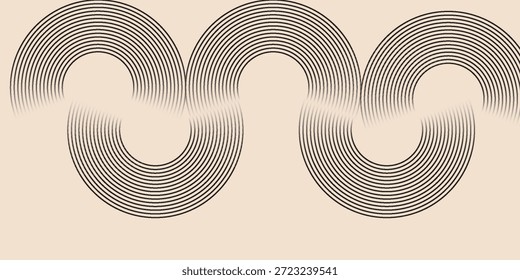 Fondo abstracto geométrico blanco que se superpone capas en el espacio brillante con la decoración del efecto de línea. Concepto de estilo de círculo elemento de Diseño gráfico moderno para Anuncio, volante, tarjeta. ilustración