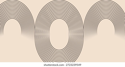 White geometric abstract background overlapping layers on bright space with line effect decoration. Circle style concept modern graphic design element for banner, flyer, card. illustration eps10