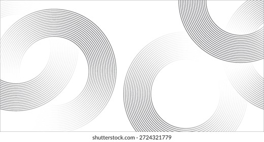 Weiße geometrische abstrakte Hintergrund überlappende Schichten auf hellem Raum mit Linie Effekt Dekoration. Circle-Style-Konzept modernes Grafikdesign-Element für Banner, Flyer, Karte.