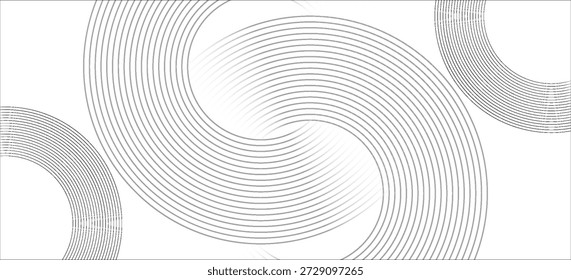 Fundo abstrato geométrico branco sobrepondo camadas no espaço brilhante com decoração de efeito de linha. Conceito de estilo de círculo elemento de design gráfico moderno para banner, folheto, cartão.