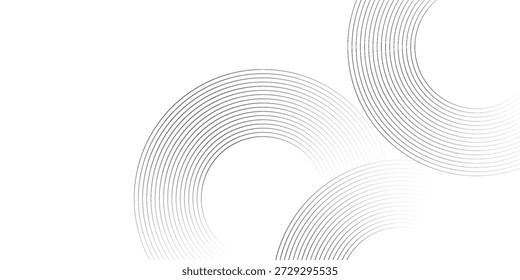 White geometric abstract background overlapping layers on bright space with line effect decoration. Circle style concept modern graphic design element for banner, flyer, card