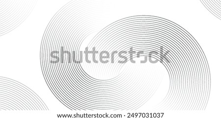 White geometric abstract background overlapping layers on bright space with line effect decoration. Circle style concept modern graphic design element for banner, flyer, card.