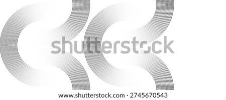 White geometric abstract background overlapping layers on bright space with line effect decoration. Circle style concept modern graphic design element. eps10, web