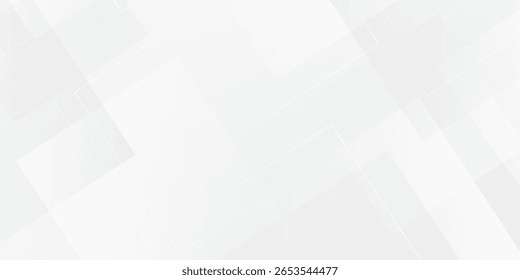 Um fundo abstrato geométrico branco se sobrepõe a camadas em um espaço brilhante com decoração de efeito de linha. Um conceito de estilo retangular de um elemento de design gráfico moderno para um banner.