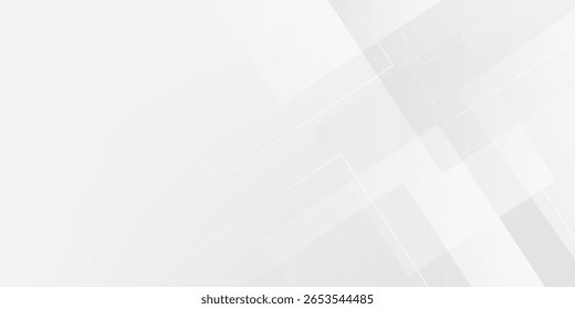 Um fundo abstrato geométrico branco se sobrepõe a camadas em um espaço brilhante com decoração de efeito de linha. Um conceito de estilo retangular de um elemento de design gráfico moderno para um banner.
