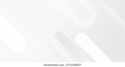 Fondo abstracto geométrico blanco. Fondo de Tecnología Abstractas. Minimalista Plantilla Corporativa blanca y gris con Formas geométricas redondeadas modernas y Espacio para texto.