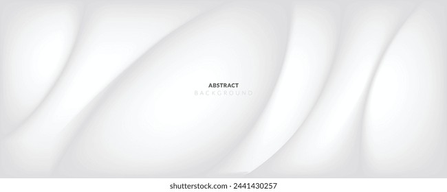 White geometric abstract background with waves effect. Minimal modern graphic design element cutout style concept for banner, flyer, card, or brochure cover
