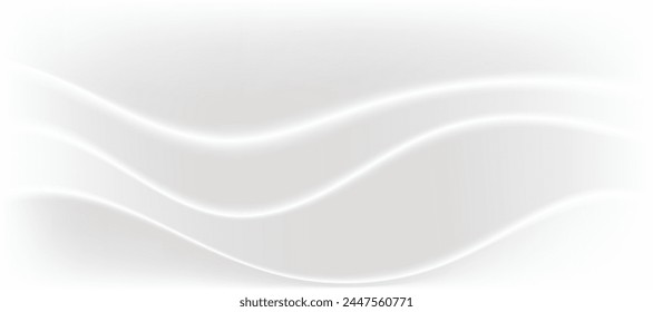 White geometric abstract background with waves effect. Minimal modern graphic design element cutout style concept for banner, flyer, card, or brochure cover
