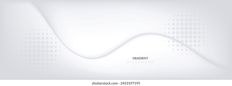 White geometric abstract background with waves effect. Minimal modern graphic design element cutout style concept for banner, flyer, card, or brochure cover