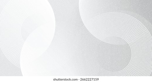 Un fondo blanco geométrico abstracto granulado se superpone con capas en un espacio brillante con decoración de efecto de línea. Concepto de estilo circular, un elemento de Diseño gráfico moderno para Anuncios.