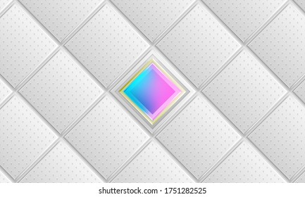 White geometric abstract pattern. Vector background 3d paper art style can be used in cover design. Vector illustration