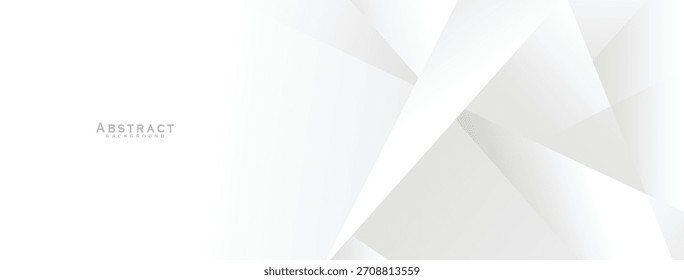 Fundo de polígono abstrato geométrico branco com formas de camadas mínimas limpas e composição vetorial moderna