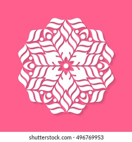 White geometric abstract round mandala vector illustration