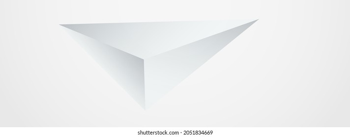 Vector De Resumen Geométrico Blanco Fondo Gris Panorámico. Plantilla gráfica de formas. Volante de tecnología ligera. Presentación de Triángulo Creativo.