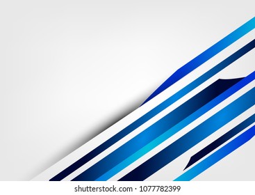 White geometric background, straight blue stripes, diagonal lines. Vector wallpaper.
