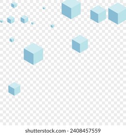 White Geometric Background Transparent Vector. Cube Blockchain Texture. Grey Box Clean Template. Blank Design. Gray Gift Polygon.