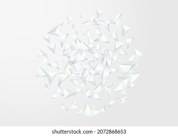 White Geometric Business Vector  Gray Background. Elements Minimal Poster. Transparent Creative Pattern. Abstract Shapes Card.