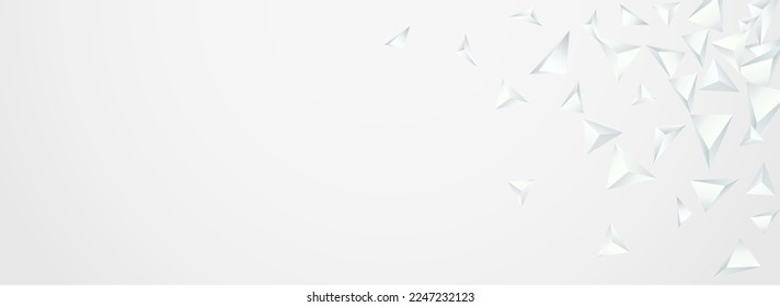 White Geometric Business Vector Panoramic Gray Background. Shapes Modern Poster. Transparent Trendy Card. Graphic Elements Presentation.