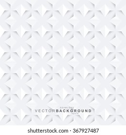 White geometric decorative texture - seamless vector background.