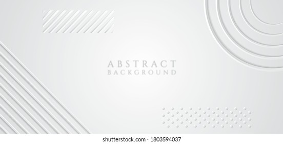 White geometric design abstract background line pattern halftone style. vector illustration.