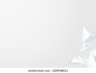 Fondo gris del vector gráfico geométrico blanco. Folleto creativo de elementos. Cartel minimalista claro. Patrón triangular dinámico.