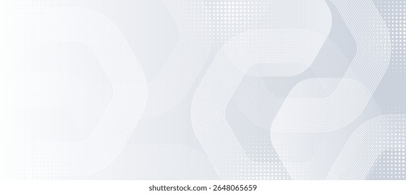 Hexágono Geométrico Branco. Padrão de linhas hexagonais branco moderno. Conceito de tecnologia futurista.
