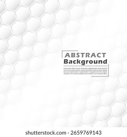 White geometric hexagon pattern with polygonal honeycomb texture abstract technology vector gray background business banner template design infographic newspaper style mosaic creative surface

