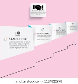 White geometric Infographic design vector and marketing icons can be used for workflow layout, diagram, annual report, web design. Business concept with 1,2,3 and 4 options, steps or processes.